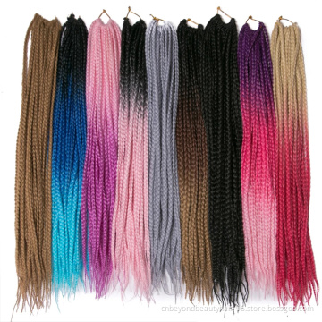 Small Size Wavy Ombre Synthetic Extensions Goddess Box Braiding Hair With  Free End Crochet Hair